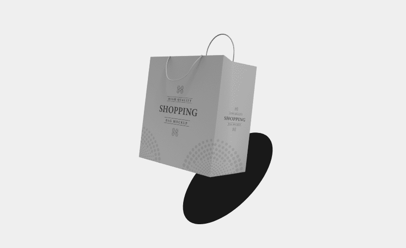 A floating shopping bag