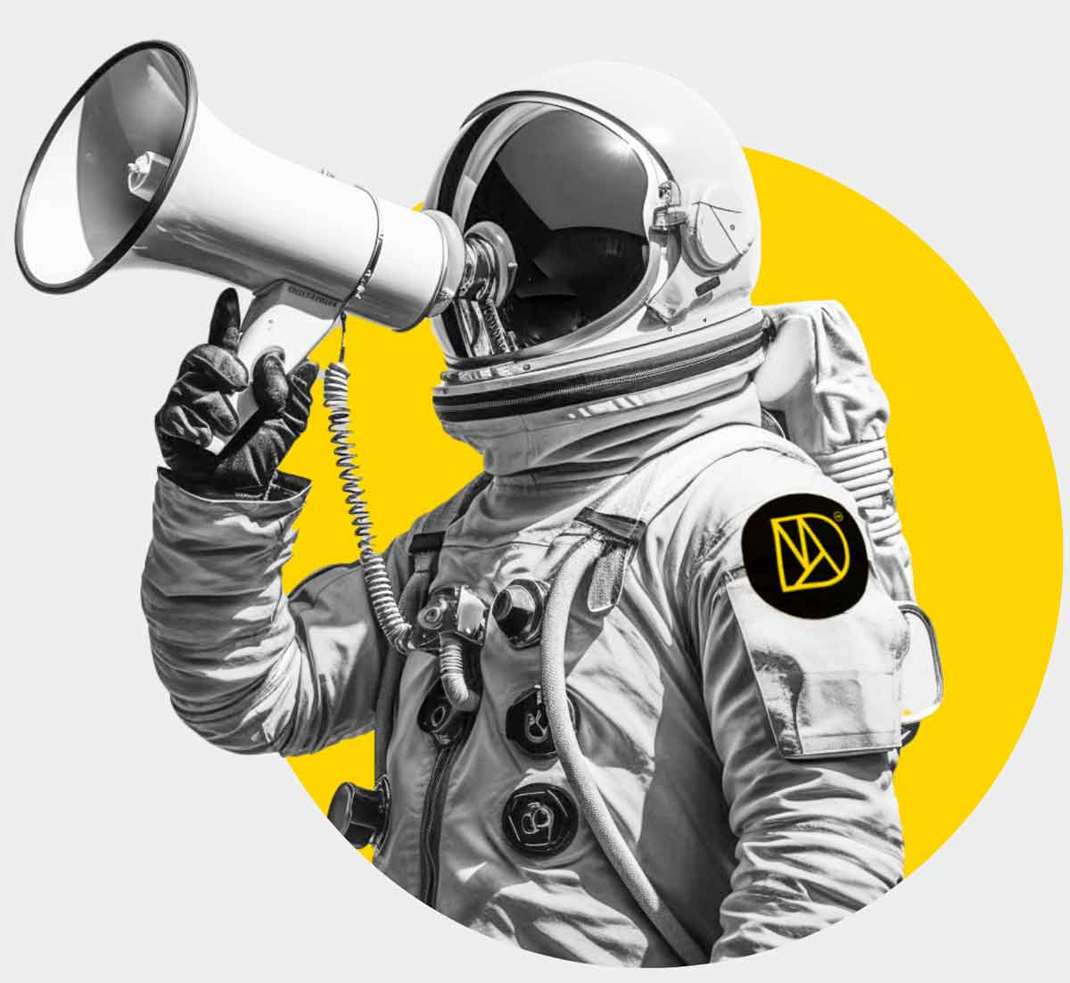 The Sydney Digital Marketing Agency Astronaut - holding a megaphone.